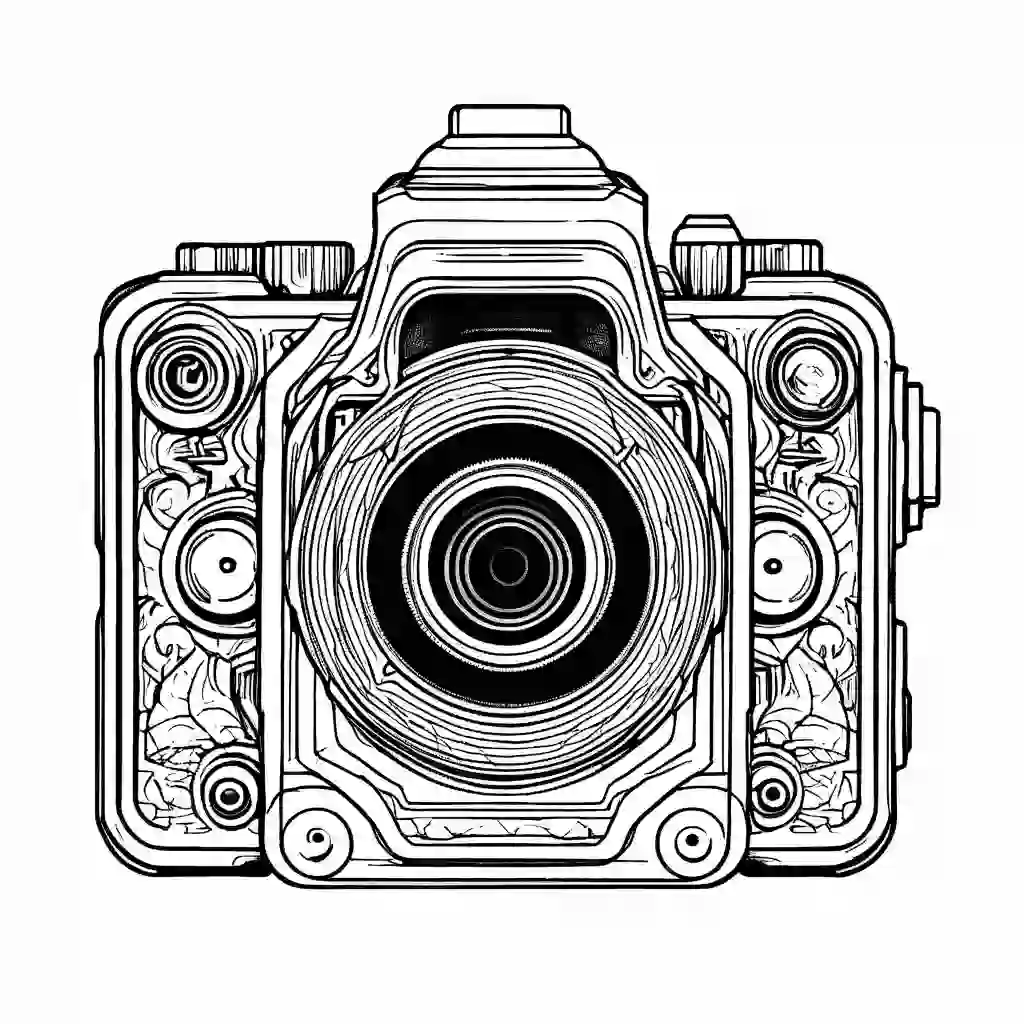 Camera coloring pages